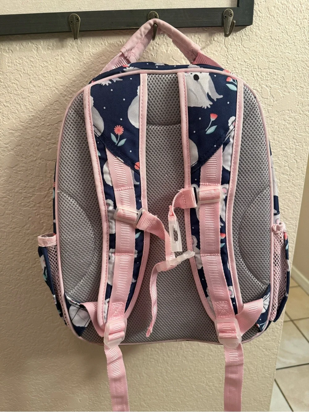 Pottery Barn Kids Mackenzie Pink Navy Koala Print Backpack Small